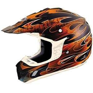  THH Youth TX 12 Flame Helmet   Youth Large/Black/Orange 