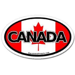    Canada and Canadian Flag Car Bumper Sticker Decal Oval Automotive