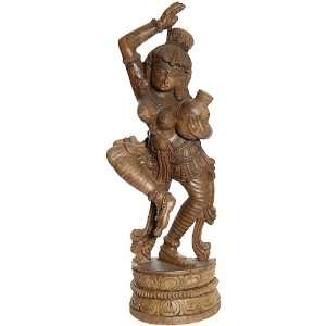  Dancing Apsara   South Indian Temple Wood Carving