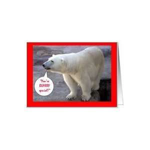  Teen/tween Valentines Day Beautiful White Polar Bear Card 