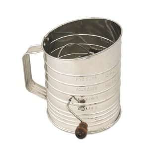Flour Sifter, 5 Cup, 5 X 6 1/4, Tin Plated Body, Handle, And Wire 