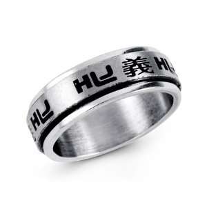    Mens Stainless Steel Spanish HLJ Haz Lo Justo CTR Ring: Jewelry