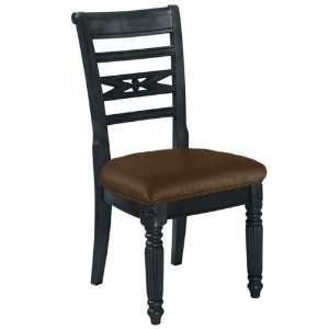  Montague Side Chair Brown Leather Black Rbd Honey