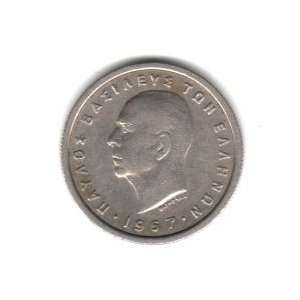  1957 Greece Drachma Coin KM#81 