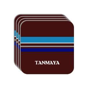 Personal Name Gift   TANMAYA Set of 4 Mini Mousepad Coasters (blue 