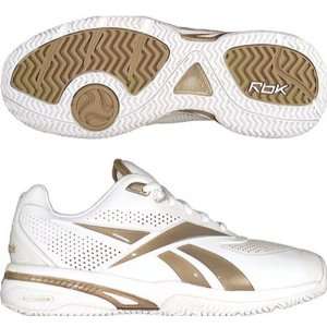 Reebok Womens Rematch Tennis Shoe (White/ Gold):  Sports 