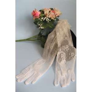  17 inch Long Red Wedding Bridal Elbow Gloves: Beauty