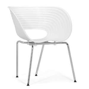  Zuo 100310 Circle Chair in White   Set of 4 100310: Home 