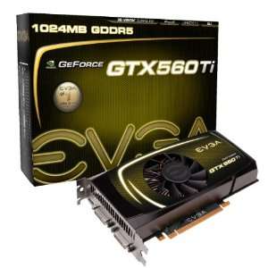  EVGA GeForce GTX 560 Ti 1024 MB GDDR5 PCI Express 2.0 2DVI 