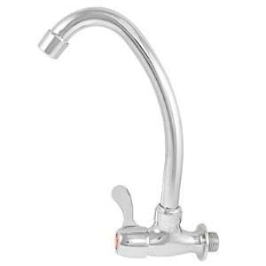   Kitchen Chrome Finish Single Handle Swan Neck Water Tap Basin Faucet
