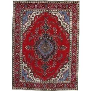   130 Red Persian Hand Knotted Wool Tabriz Rug: Furniture & Decor