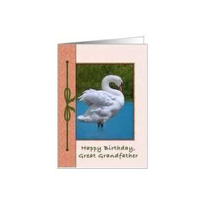  Great Grandfathers Birthday, Mute Swan in Lake Card 