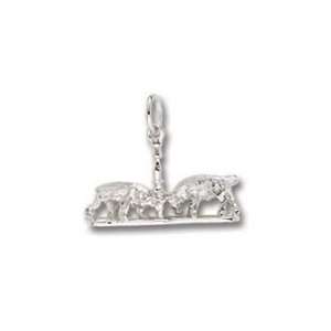  1290 Bull & Bear Charm   Sterling Silver: Jewelry