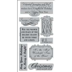  ANW Crestwood Cling Rubber Stamp Christmas Phrases