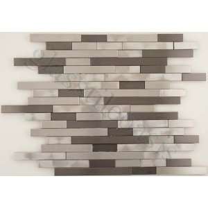   Steel Kitchen Brushed Stainless Steel Tile   17110: Home Improvement