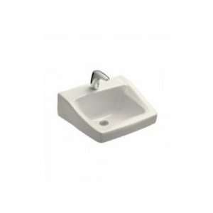   Wall Mount Lavatory W/ Single Hole Faucet Drilling K 1721 96 Biscuit