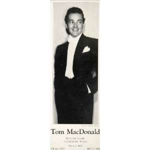  1930 Tom MacDonald Singer Stage Movie Actor Casting Ad 