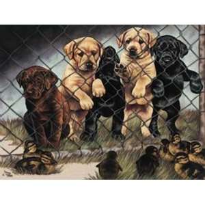  Cute Dogs Metal Tin Sign: Jail Birds: Kitchen & Dining
