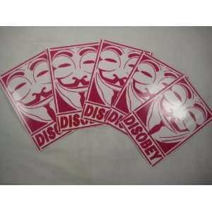  Anonymous DISOBEY Vinyl decals stickers x 5 Guy Fawkes 
