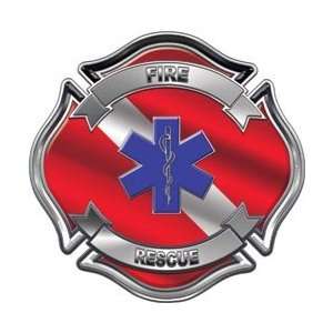  Fire Rescue Dive Flag EMS Decal   2 h   REFLECTIVE 