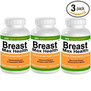  3 BOTTLES Breast Max Health 540 total Capsules Natural Breast 