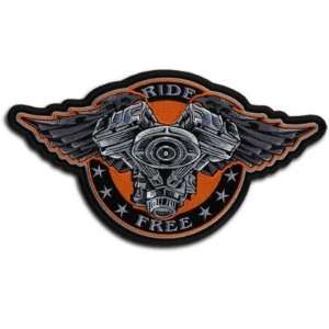  FLY RIGHT & RIDE FREE WINGS LARGE COOL BIKER BACK Patch 