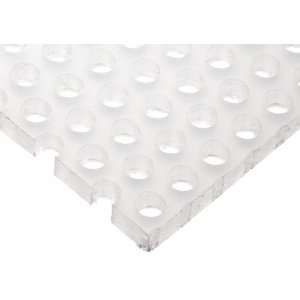  Polypropylene Perforated Sheet, White, Staggered 1/4 Round Perfs 