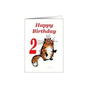  Happy Birthday 2years old, ginger cat Card: Toys & Games