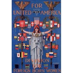  FOR UNITED YWCA AMERICA FOREIGN BORN WOMAN WAR VINTAGE 