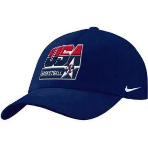  Nike Team USA Basketball Navy Swoosh Flex Fit Hat: Sports 