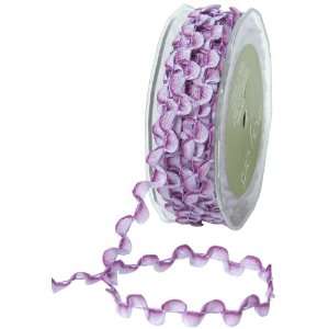  May Arts 3/8 Inch Wide Ribbon, Scalloped Trim Violet Arts 