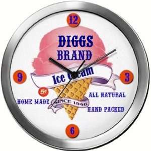  DIGGS 14 Inch Ice Cream Metal Clock Quartz Movement 