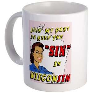 Sin in Wisconsin 2 Funny Mug by CafePress:  Kitchen 