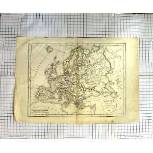  ANTIQUE MAP EUROPE BRITAIN SPAIN FRANCE ITALY GERMANY 