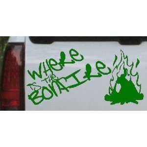 : Dark Green 16in X 32.8in    Where Is The Bonfire Country Car Window 