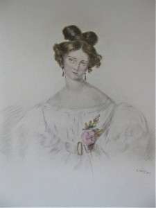 Fine Antique Dated 1827 GEORGIAN Painted Portrait of A Lady ~ NO 