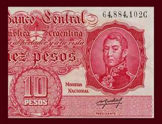 10 PESOS Banknote ARGENTINA 1942 54   San Martín   UNC  