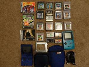 Gameboy Color + Gameboy Advance SP Lot With 17 Games+  