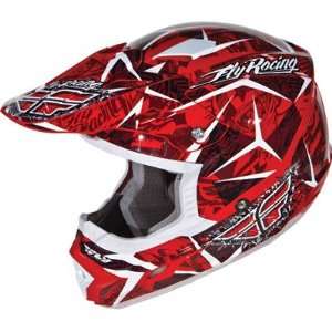  Fly Racing Trophy 2 Motocross Youth Helmet Red/Black YS 