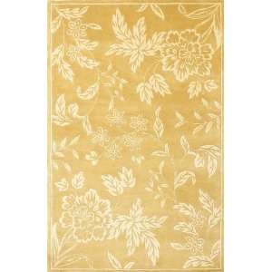  KAS Chateau Tropica 3635 Gold Ivory 5 6 Round Area Rug 