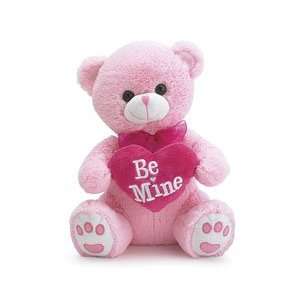   Pink Bear with Hot Pink Be Mine Heart Plush [Toy]: Toys & Games