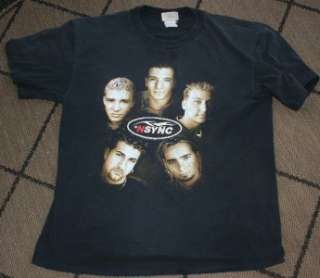 Vtg 1999 NSYNC concert music blk Tee Shirt L men women  