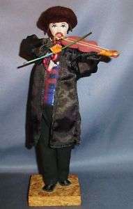 FOLK DOLL VIOLINIST HAND MADE BY SABRA IN ISRAEL FIGURE  