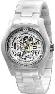 Emporio Armani White Ceramic Skeleton Dial Watch AR1415  