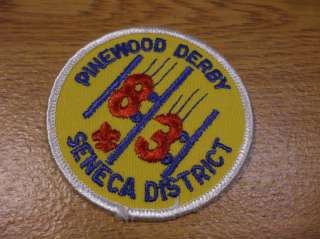 BSA Boy Scouts Seneca District 1983 Pinewood Derby Patch  