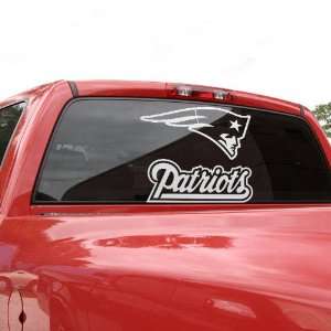 New England Patriots 18 x 18 White Logo Decal:  Sports 