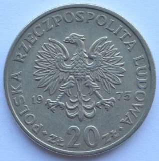 1975 Poland 20 Zloty Zlotych Coin XF  