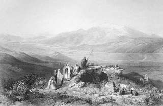 HOLY LAND Mount Hermon Jordan  BARTLETT Print  