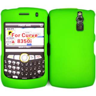 GREEN RUBBER HARD SKIN CRYSTAL FACEPLATE CASE COVER BLACKBERRY CURVE 