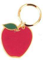 Red Apple/Brass Teacher Key Chain Gift   Engraved Free  